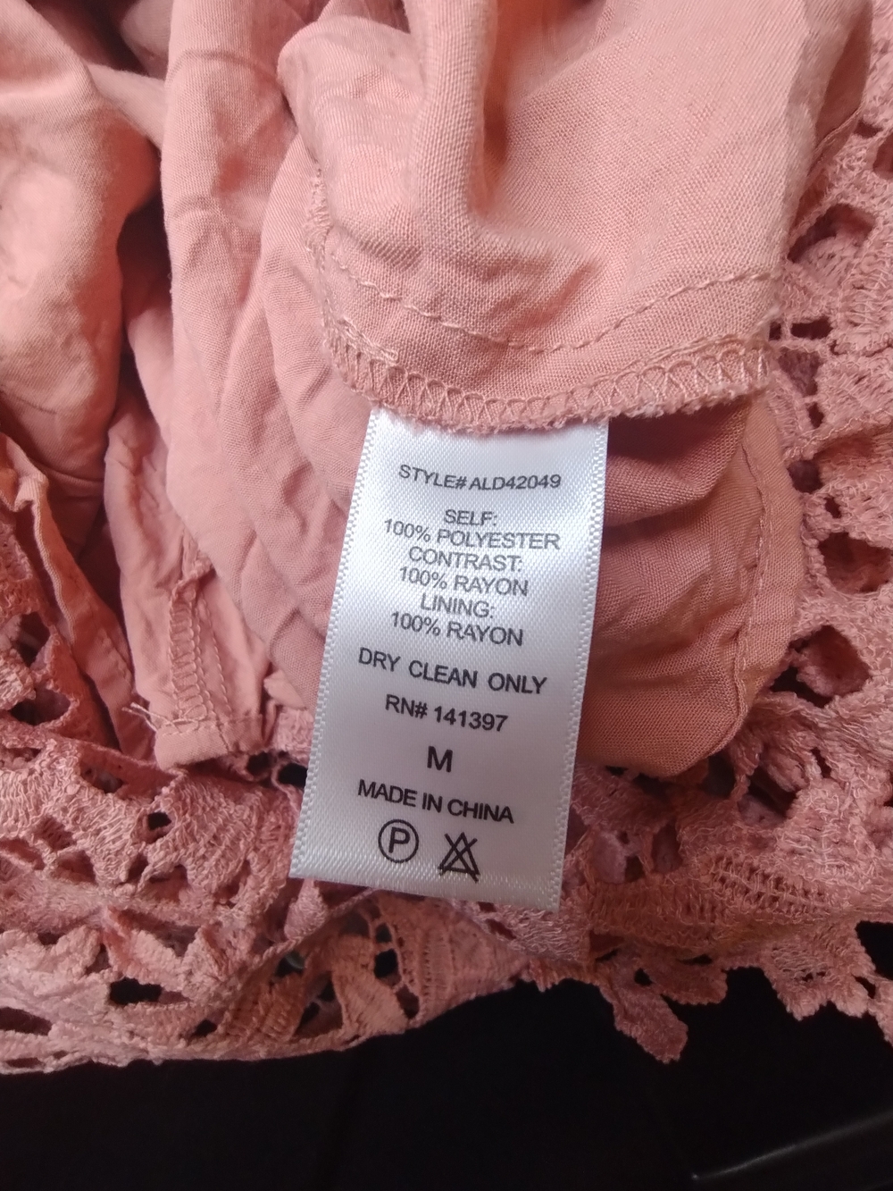 Astr Blush Lace V-Neck Midi Dress - Picture 6 of 6